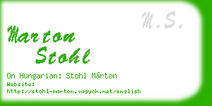 marton stohl business card